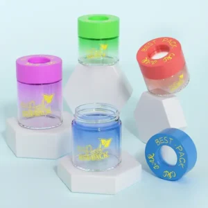 gradient color painted pop vac jar for cannabis