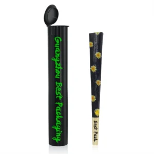 pop top pre roll tube with rainbow painting