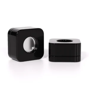 small mini square shape black pop vac glas jar(3)