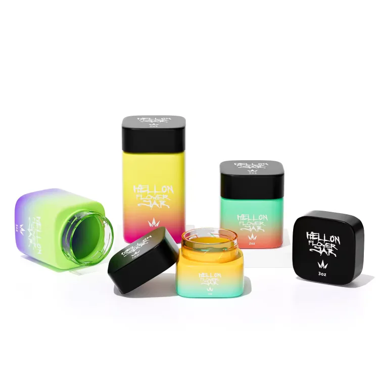 square shape weed jars container