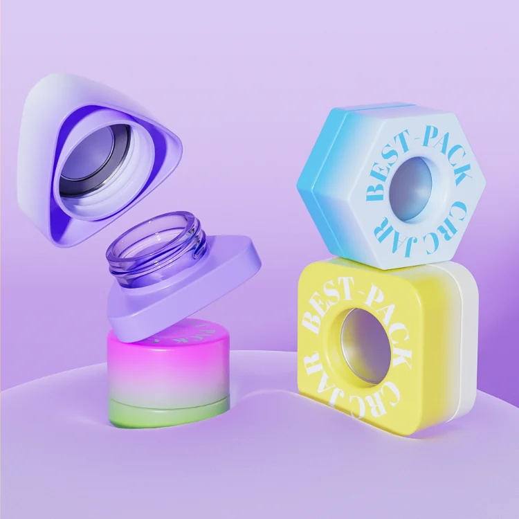 Triangle Hexagon shape pop vac jar