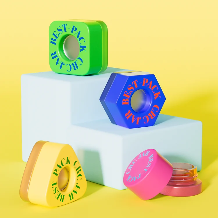 square Triangle Hexagon pop vac jar