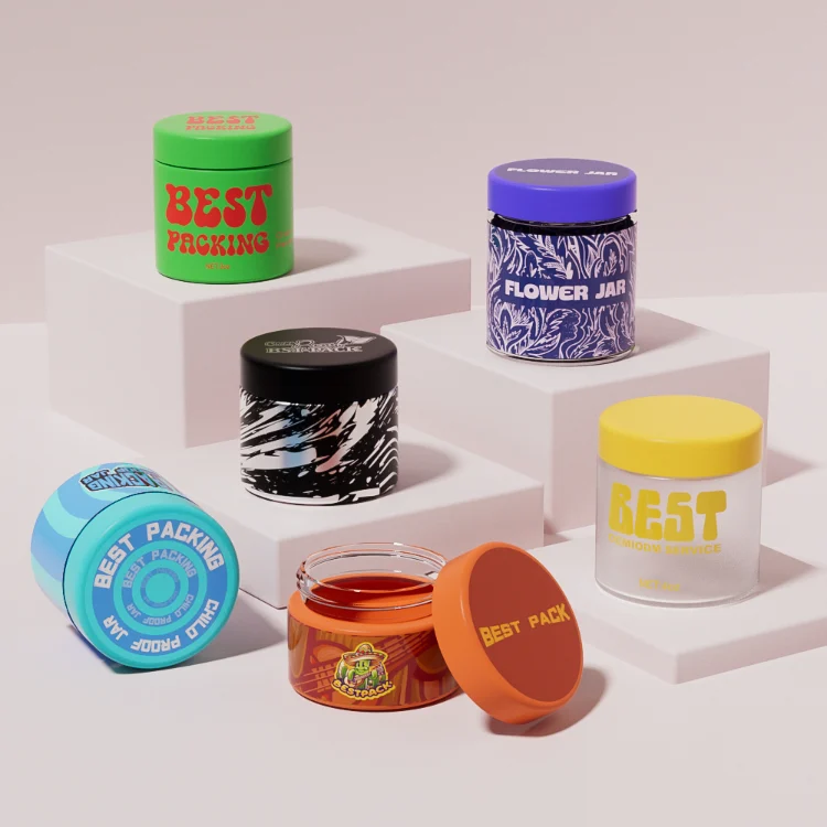 multi color weed stash jar