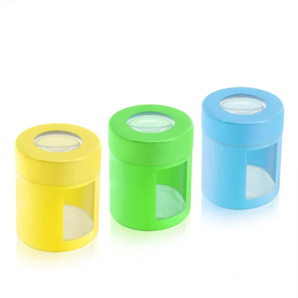 yellow green blue weed jars with open window design