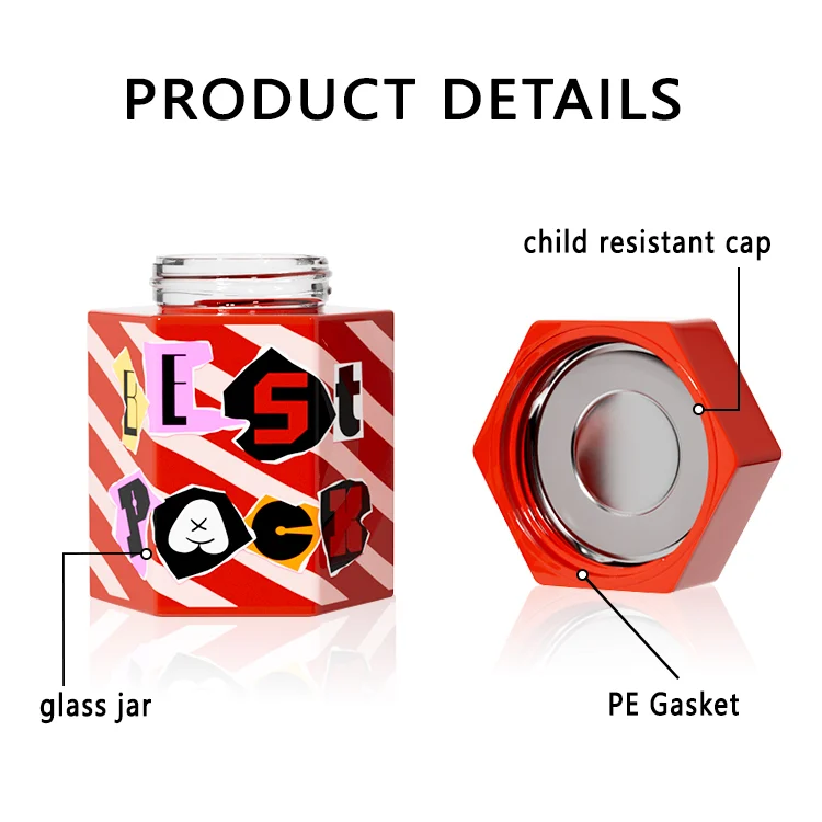 hexagon shape pop vac weed jar (11)