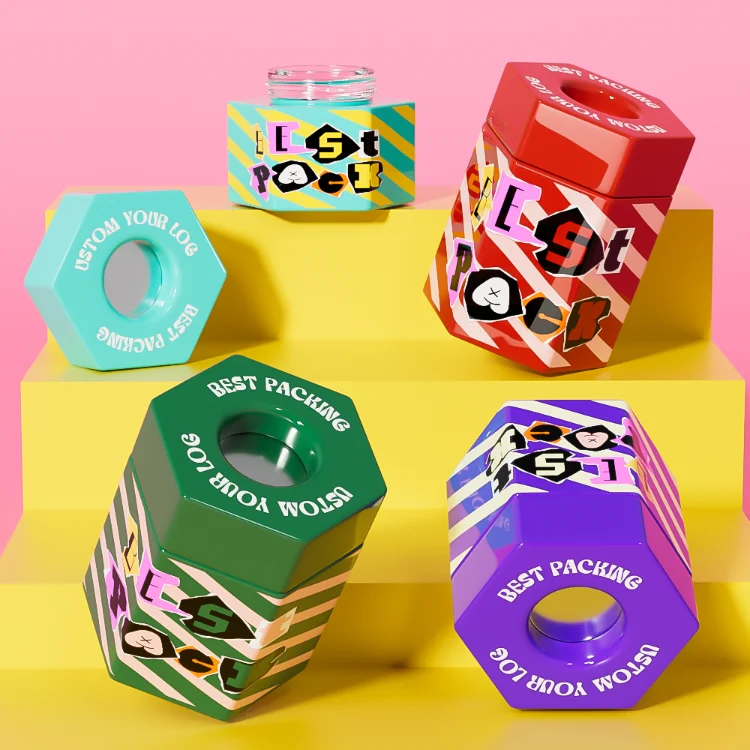 hexagon shape pop vac weed jar (2)