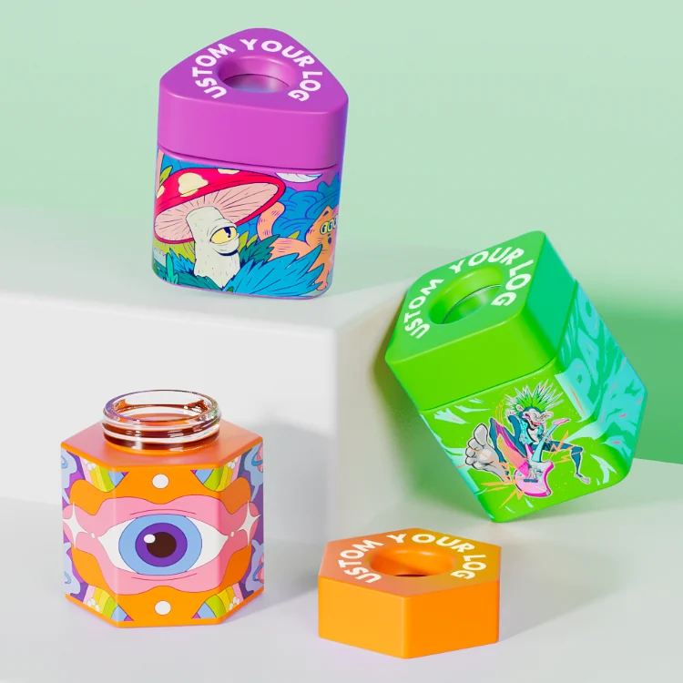 printing pattern triangle hexagon shape weed jars