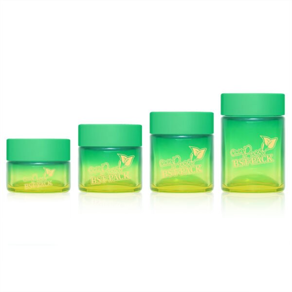 Square 2oz 3oz 4oz matte glass weed jars