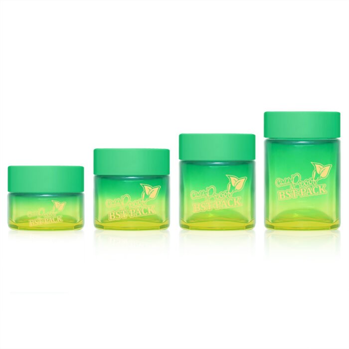 Square 2oz 3oz 4oz matte glass weed jars