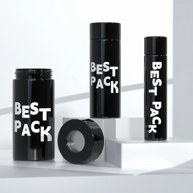 black pre roll tube with logo print