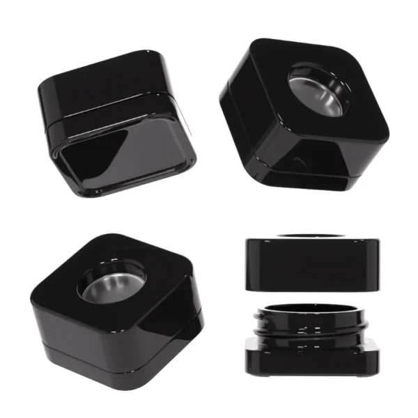 small mini square shape pop vac glas jar (5)