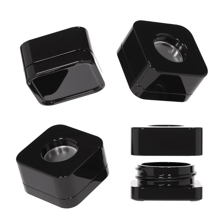 small mini square shape pop vac glas jar (5)