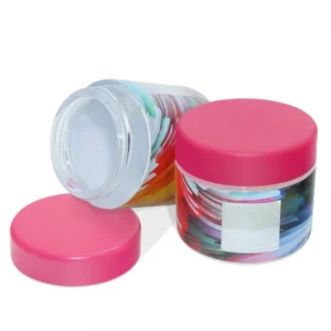 glass weed jars with colored plastic lid