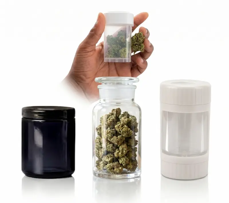 glass vs plastic weed container