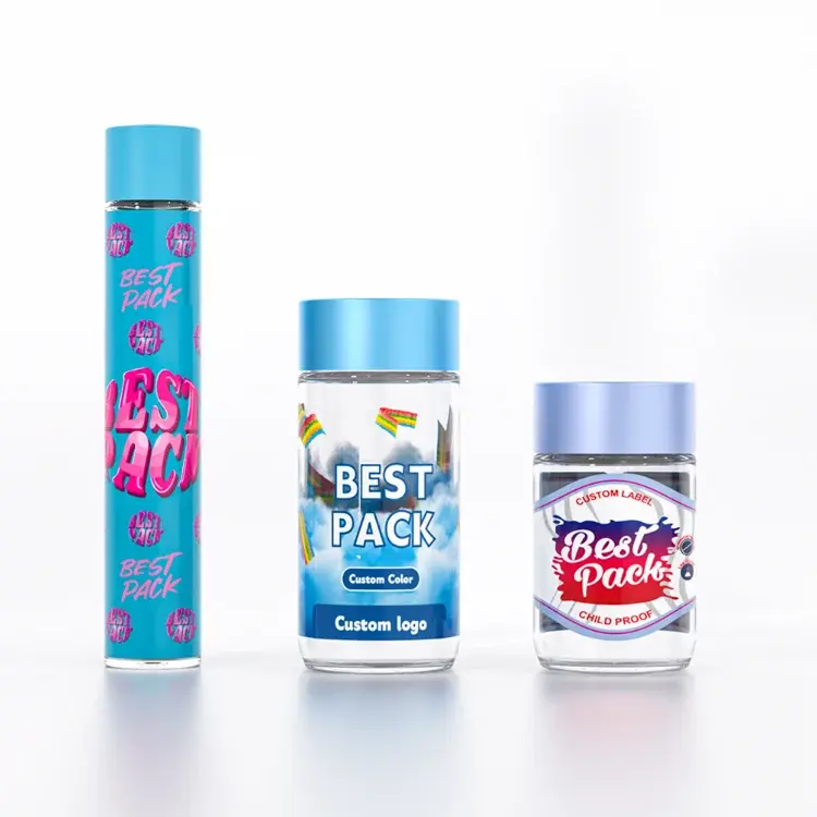 Plastic pre roll containers for one, three and five pre-roll capacity