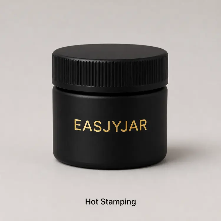 Hot Foil Stamping on a custom ceramic weed jar