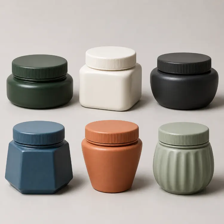 Multiple custom shapes of ceramic cannabis jars