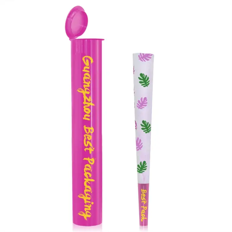 PP squeeze pre roll tube with attached pop-top cap