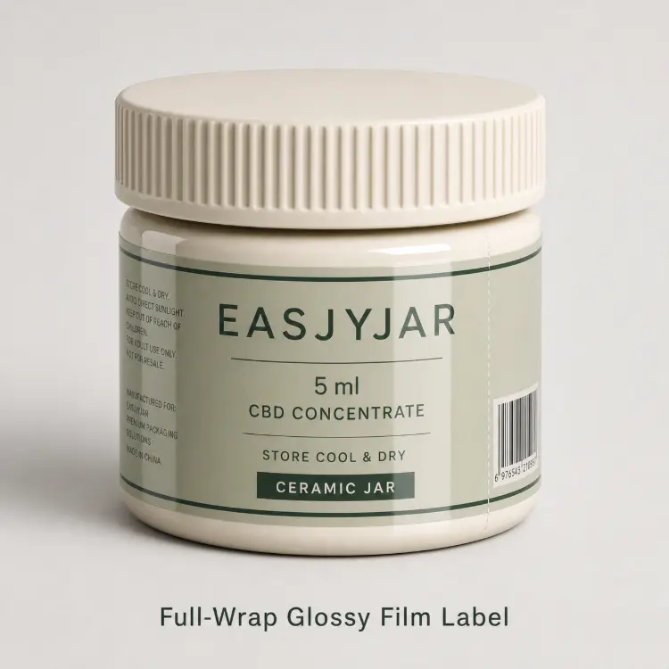 Private Label on a custom ceramic weed jar