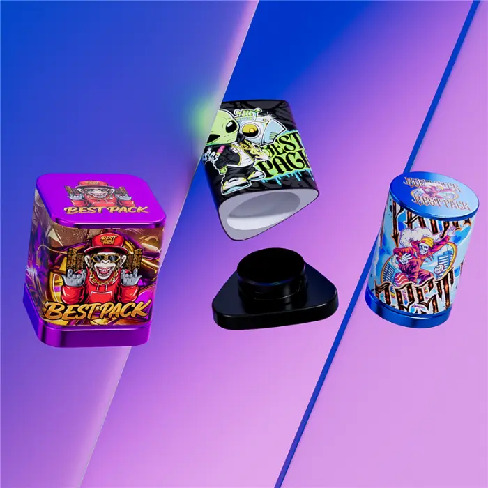 Square triangle and round concentrate jars