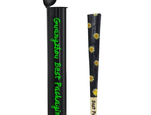 pop top pre roll tube with rainbow painting