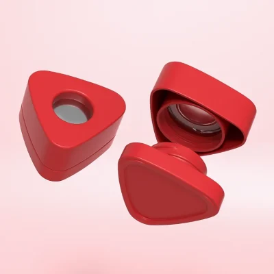 red color triangle pop vac concentrate jars
